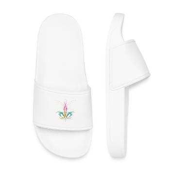 Ornement de ligne fluide – énergie de couleur abstraite - Claquettes enfant - blanc - Devant