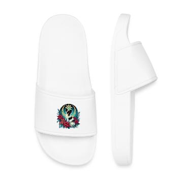 Celestial Papillon Among Poinsettias - Kids’ Pool Sliders - white - Front