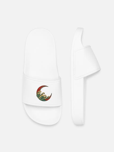 Crescent Wave Mosaic - Kids’ Pool Sliders - white