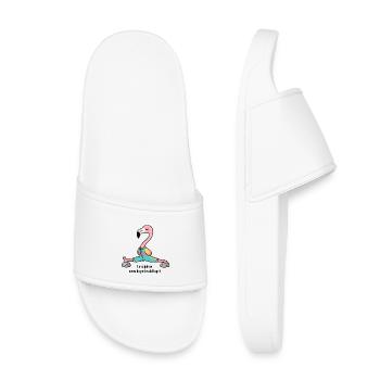 Flamingo yoga in the splits - Kids’ Pool Sliders - white - Front