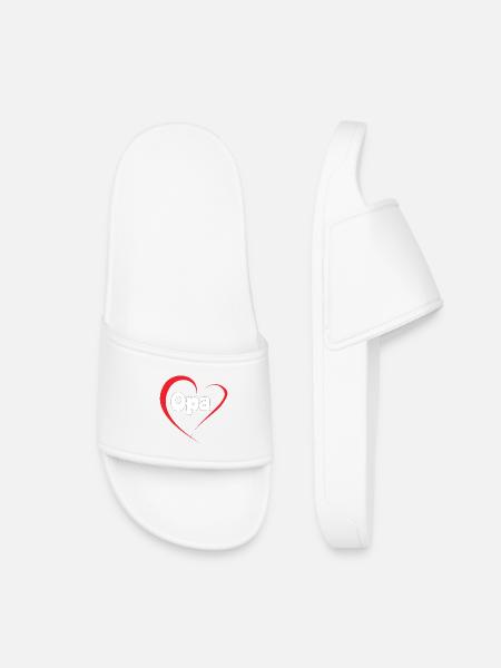 Opa Herzliebe Design - Kinder Badelatschen - Weiß