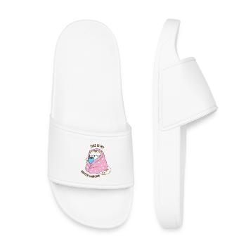 Funny Winter Quotes - Kids’ Pool Sliders - white - Front