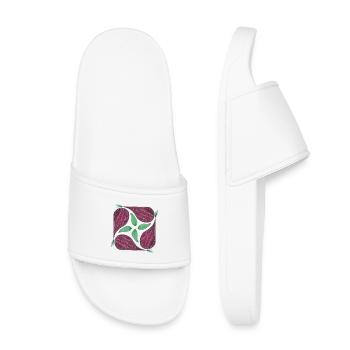 Motif oignon rouge - Claquettes enfant - blanc - Devant