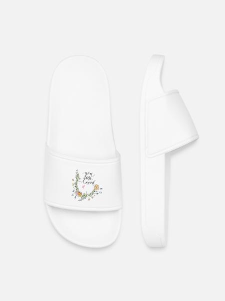 Blumenranke - Kinder Badelatschen - Weiß