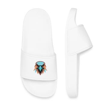 Tête d’aigle brun turquoise - Claquettes enfant - blanc - Devant