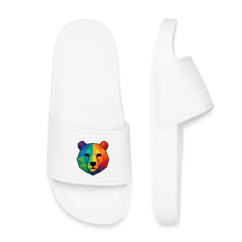 Colorful pop art low poly bear - Kids’ Pool Sliders - white - Front