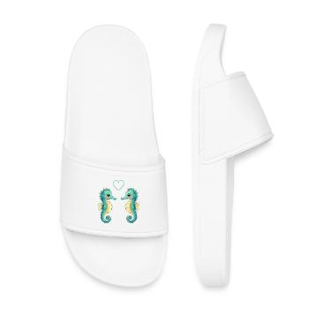 Two Seahorse Pair - Kids’ Pool Sliders - white - Front