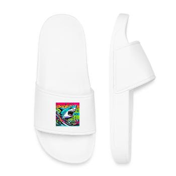 Shark - Kids’ Pool Sliders - white - Front