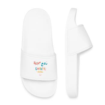 Grateful Rainbow Soul - Kids’ Pool Sliders - white - Front