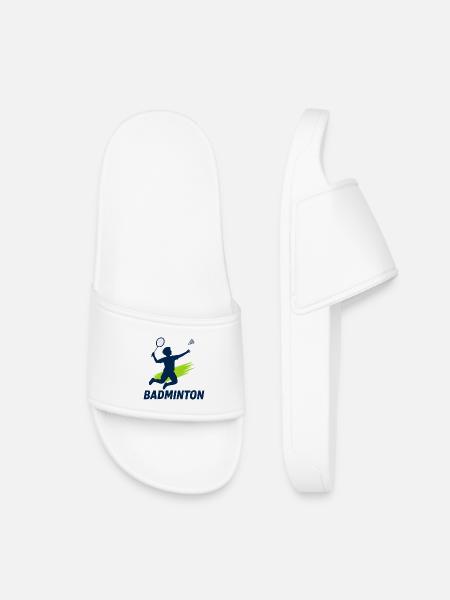 Badminton Kids Tshirt design - Kids’ Pool Sliders - white