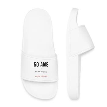 50ans: Moitie Sagesse Betises - Claquettes enfant - blanc - Devant