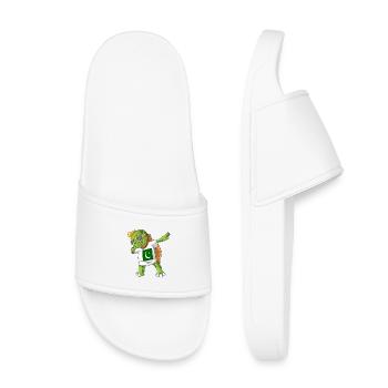Pakistan Dabbing turtle - Kids’ Pool Sliders - white - Front