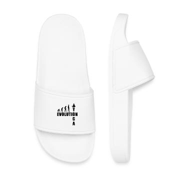 EVOLUTION Yoga Meditation Geschenk - Kinder Badelatschen - Weiß - Vorne