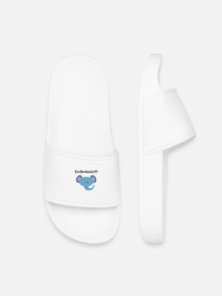 Blue Elephant Head Kids Shirt - Kids’ Pool Sliders - white