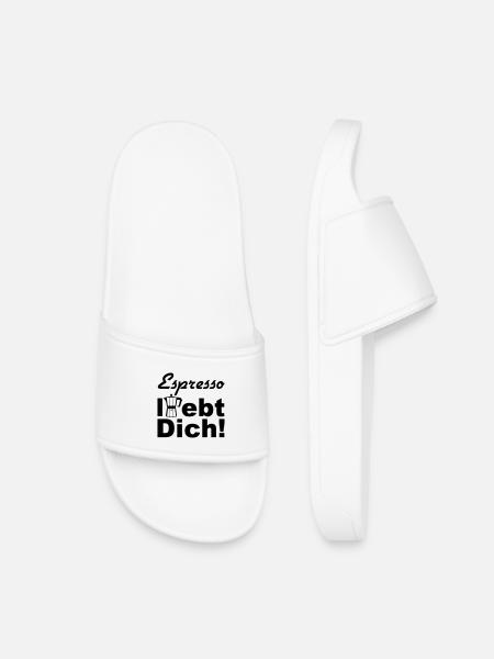 Espresso Kaffee Spruch lustig Geschenk - Kinder Badelatschen - Weiß