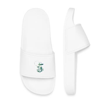 Légende de pêche: bar et bateau - Claquettes enfant - blanc - Devant