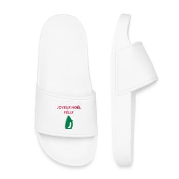Joyeux Noël Félix / Le Père Noël est une ordure - Claquettes enfant - blanc - Devant