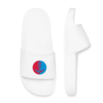 Marin / Marine / Bâteau / Ancre / Mer - Claquettes enfant - blanc - Devant