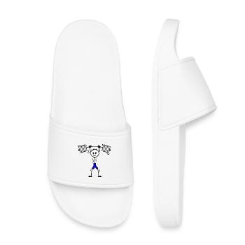 Visage heureux Musculation haltérophile - Claquettes enfant - blanc - Devant