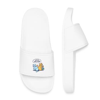 Sushi cats salmon fish funny sayings japanese - Kids’ Pool Sliders - white - Front
