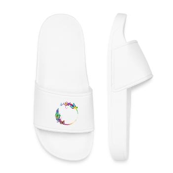 cadre papillon coloré pour vos propres textes - Claquettes enfant - blanc - Devant