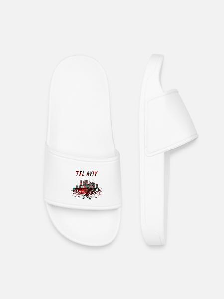 Tel Aviv Skyline / Cadeau Israël ville - Claquettes enfant - blanc