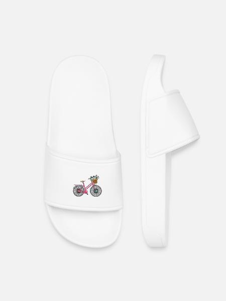 Damenfahrrad Blumen - Kinder Badelatschen - Weiß