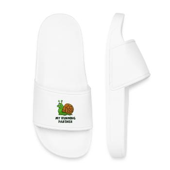 Snail's Pace Partner Look Slow Running Jogging - Kids’ Pool Sliders - white - Front