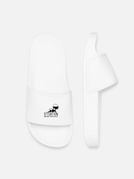 Attention bébé motard - Claquettes enfant - blanc