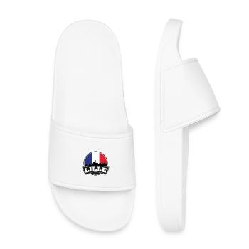 Lille France Skyline Travel Souvenir French Flag - Kids’ Pool Sliders - white - Front