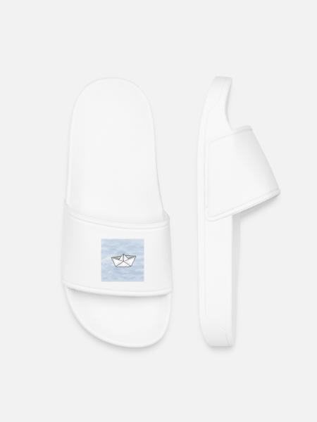 Paper ship - Kids’ Pool Sliders - white