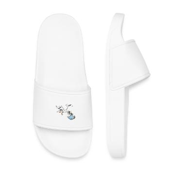 La cigogne met au monde le petit garçon - V2 - Claquettes enfant - blanc - Devant