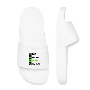 Manger Dormir Répétition Jeux Gamer Gaming - Claquettes enfant - blanc - Devant