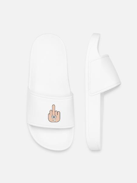 Mittelfinger - Kinder Badelatschen - Weiß