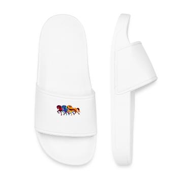 Cool Galopp Islandpferde Pferdeliebe Pferde - Kinder Badelatschen - Weiß - Vorne