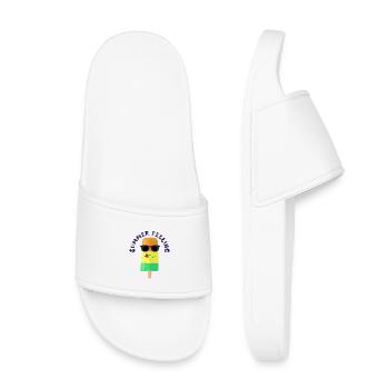 Eiscreme mit Sonnenbrille Summer Feeling Sommer - Kinder Badelatschen - Weiß - Vorne