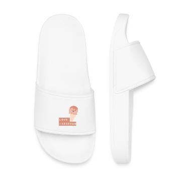Schattige IJsje met Hartjes Schrift - Kids’ Pool Sliders - white - Front