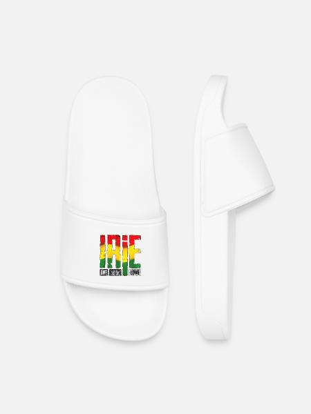 Vibrantes Reggae-Design mit Regenbogenfarben - Kinder Badelatschen - Weiß