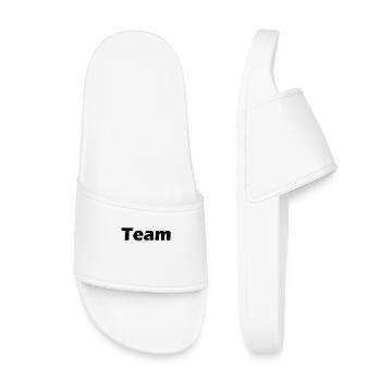 Monochrome Learning Typo Design: Team - Kids’ Pool Sliders - white - Front