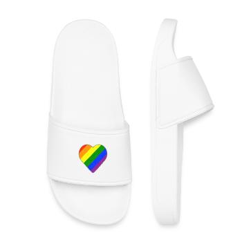 Rainbow Heart - Kids’ Pool Sliders - white - Front