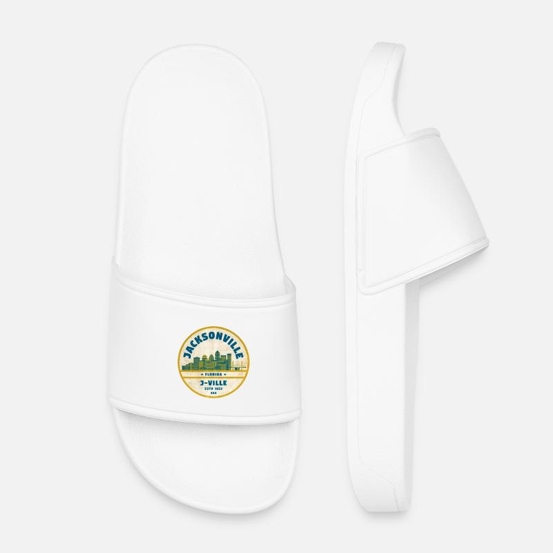 Jacksonville J-Ville Skyline Patch - Kids’ Pool Sliders - white
