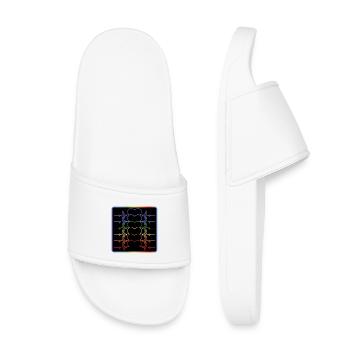 LGBTQIA FLAG - HEARTBEAT PRIDE - Kids’ Pool Sliders - white - Front