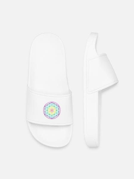 FLEUR DE VIE ARC EN CIEL - Claquettes enfant - blanc