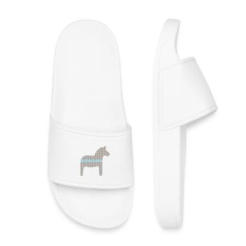 Dala cheval tricot motif Noël scandinave - Claquettes enfant - blanc - Devant