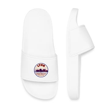 Insigne vintage de la Skyline de Lyon - Claquettes enfant - blanc - Devant