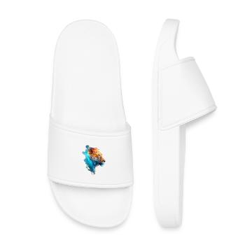 Belle lionne colorée dans la fumée bleue - Claquettes enfant - blanc - Devant