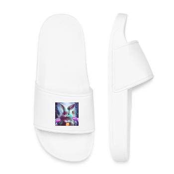 Lapin de Pâques mignon - Claquettes enfant - blanc - Devant