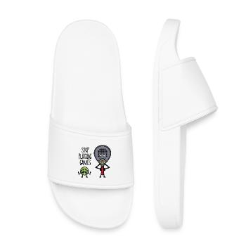Déclaration de balle de raquette de joueur de padel - Claquettes enfant - blanc - Devant