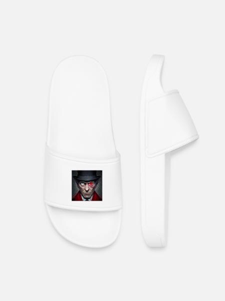 Green Red Double Eye Face - Conspircay - Kids’ Pool Sliders - white