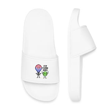 Padel Player Racket Statement Balls Padel Game - Kids’ Pool Sliders - white - Front